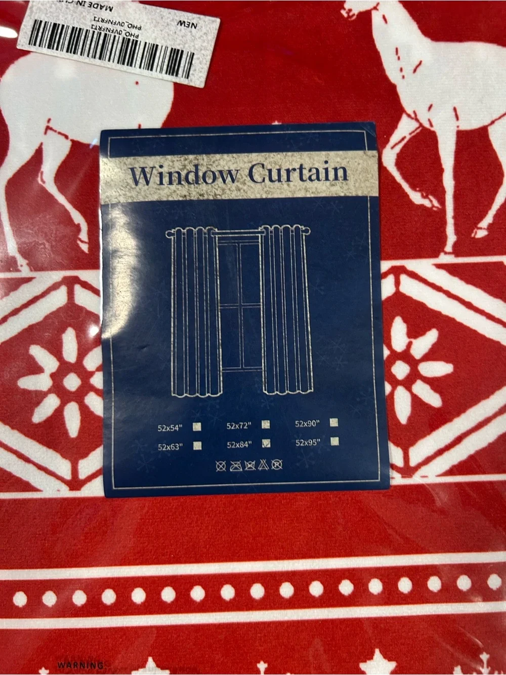 Window Curtain - Red 52x84 holiday set of 2